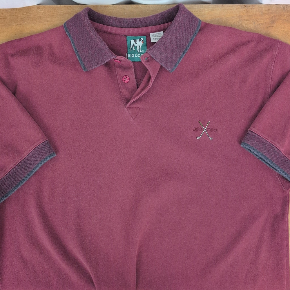 Vintage Big Dog Red Golf Polo Medium
